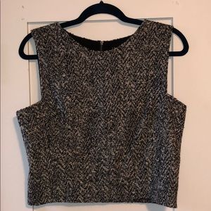 Theory cropped salt n pepper vest